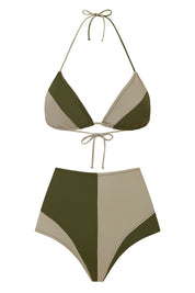 Olivera Triangle Top / Two-tone Olive Green
