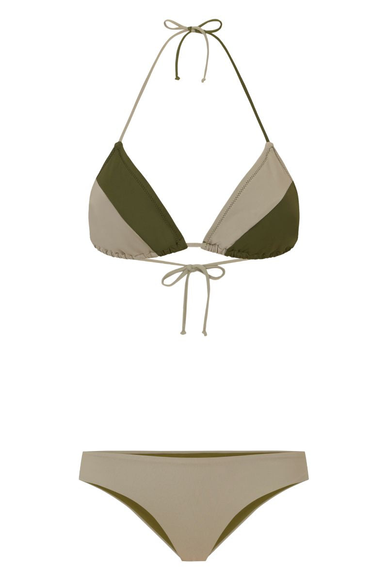Olivera Triangle Top / Two-tone Olive Green