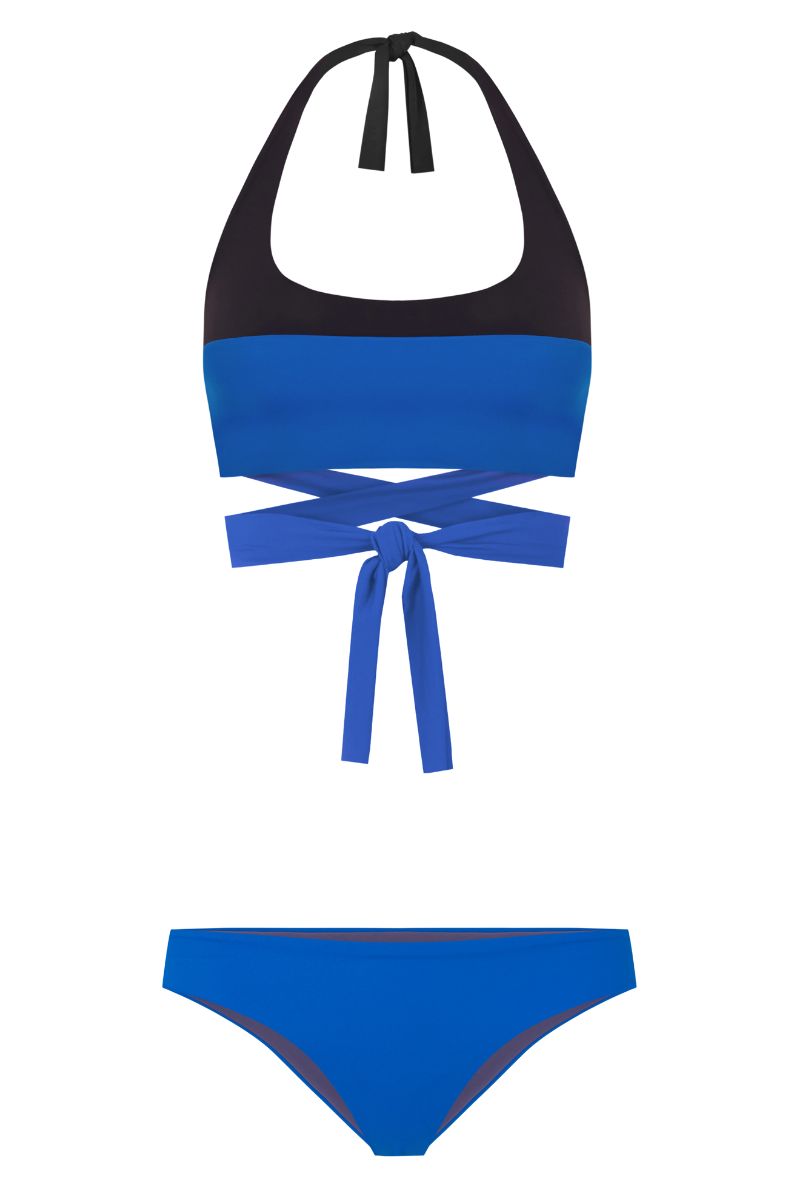 Top Bikini PUZZLE MAREA, transformable, Azul Biosfera | SURO