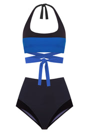 Top Bikini PUZZLE MAREA, transformable, Azul Biosfera | SURO