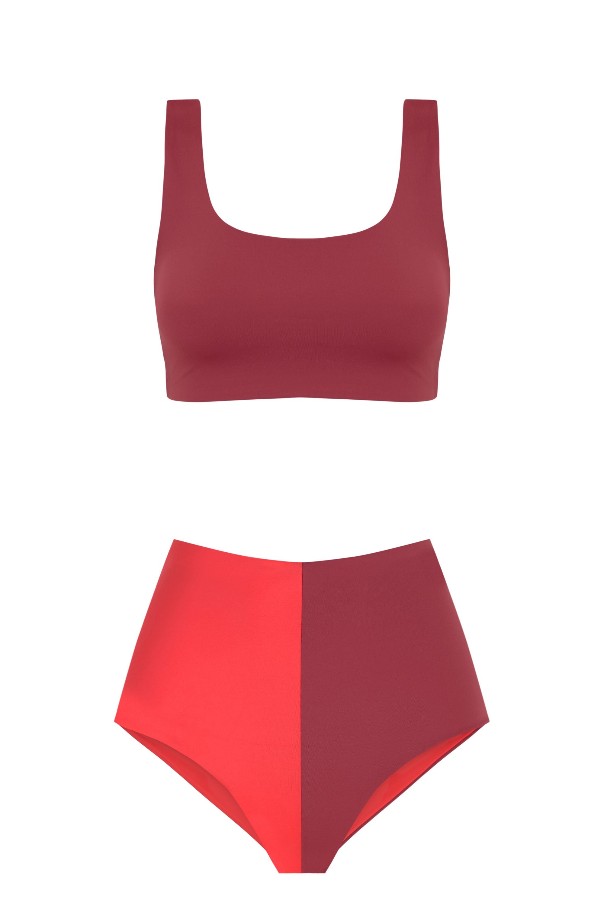 Domino Bikini Culotte / Coral & Rosewood