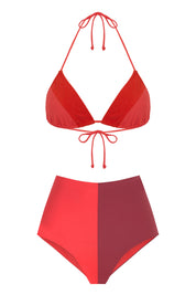 Domino Bikini Culotte / Coral & Rosewood