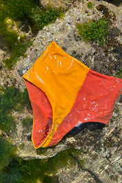 High-Waist Culotte DOMINO, Coral Yellow & Papaya Orange | SURO
