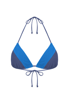 Triangle Bikini Top DIPOLE POSITANO, Storm Blue & Sky Blue | SURO
