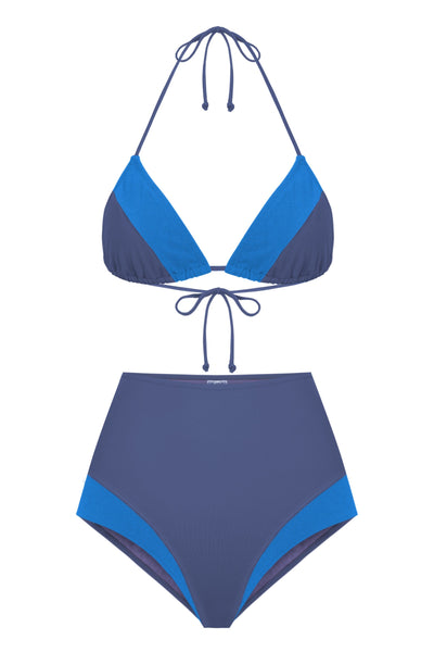 Positano Triangle Top / Storm & Azure Blue