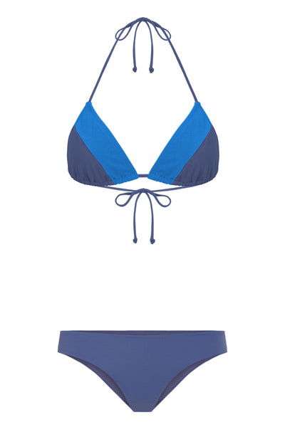 Positano Triangle Top / Storm & Azure Blue