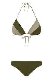 Olivera Triangle Top / Two-tone Olive Green