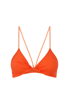 Unlined Bikini Top TWISTER, Orange & Salmon | SURO