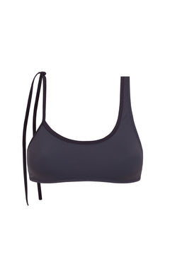 Asymmetrical Bikini Top ALGA, Petra Grey & Midnight Black | SURO