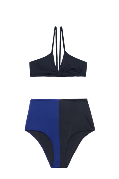 Twister Terry Top / Deep Blue & Noir